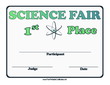 Science Fair First Place