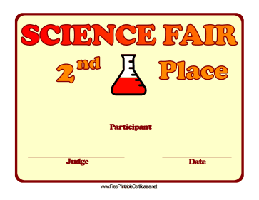 Science Fair Second Place