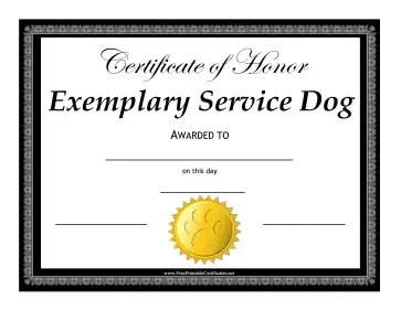 Service Dog Award