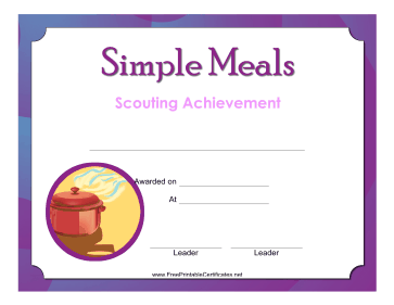 Simple Meals Badge