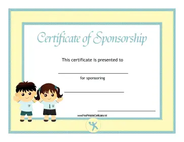 Sponsorship Certificate Child