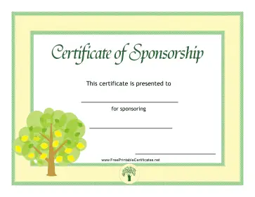 Sponsorship Certificate Plant