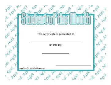 Student Of The Month April