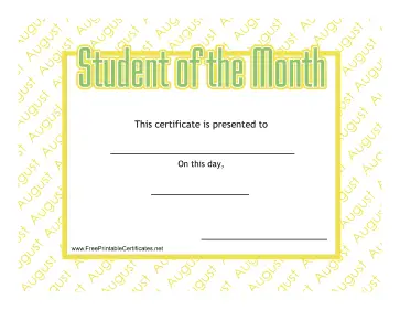 Student Of The Month August