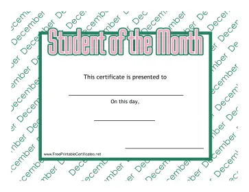Student Of The Month December