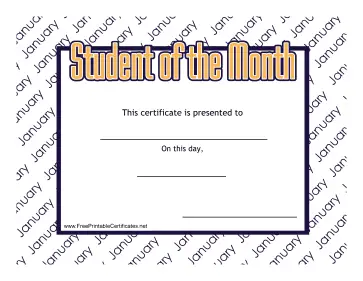 Student Of The Month January