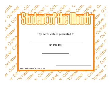 Student Of The Month October