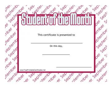 Student Of The Month September