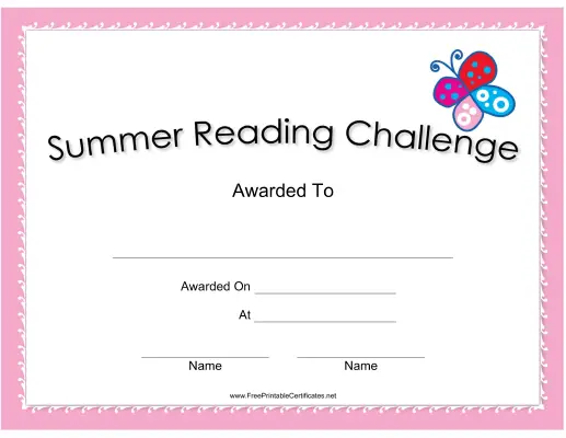 Summer Reading Challenge Pink
