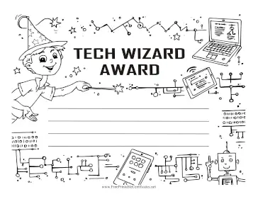 Tech Wizard Award Black and White