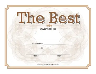The Best Certificate Gold