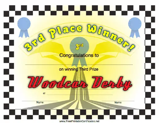 Woodcar Derby 3rd Place