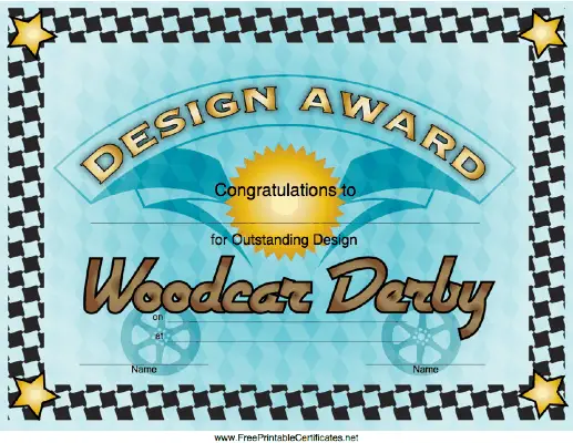 Woodcar Derby Design Award