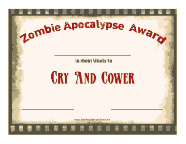 Zombie Award Cry And Cower