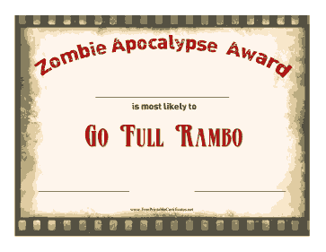 Zombie Award Full Rambo