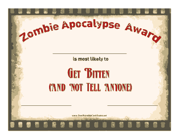 Zombie Award Get Bitten