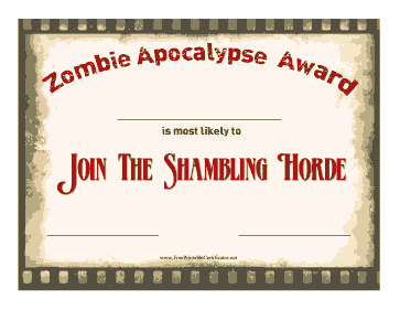 Zombie Award Join The Horde