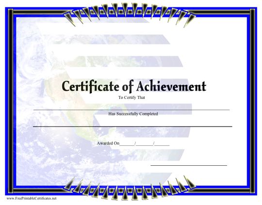 Earth Certificate of Achievement