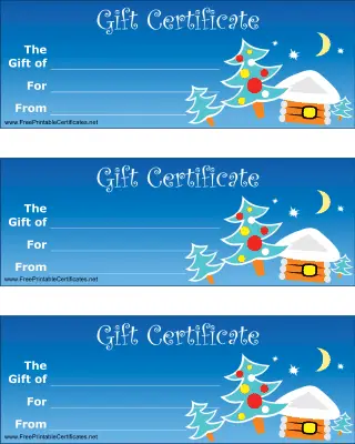 Christmas Gift Certificate with Tree