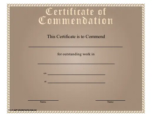 Commendation