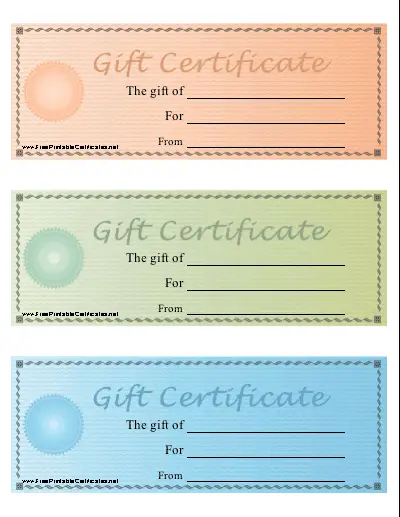 Gift Certificate - Colors