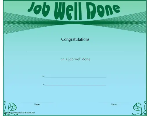 Job Well Done