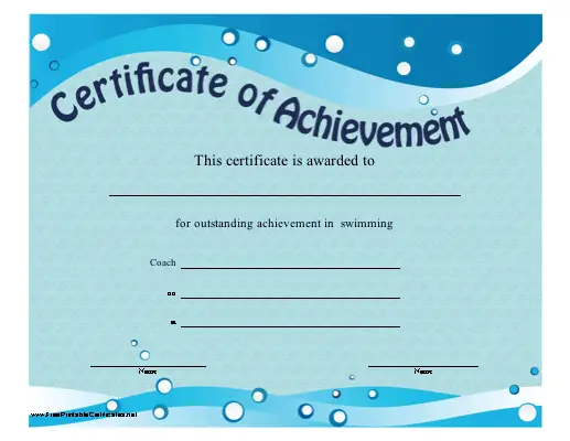 Achievement - Swimming