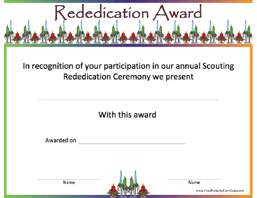 Rededication Award
