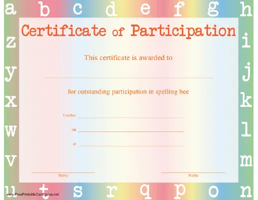 Spelling Bee Participation