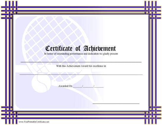 Achievement - Tennis