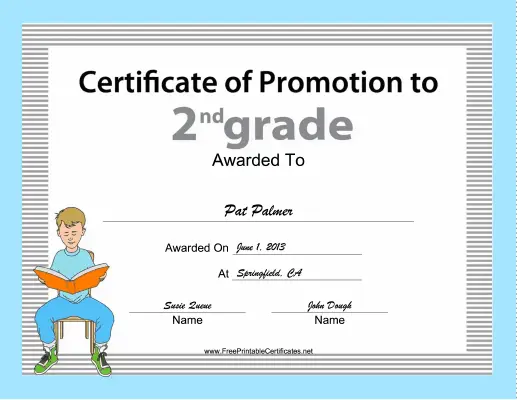 2nd Grade Promotion certificate