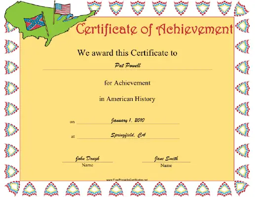 American History certificate