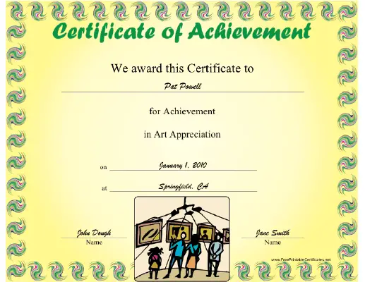 Art Appreciation certificate