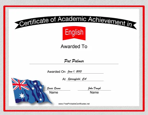 Australia English Language certificate