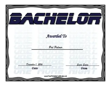 Bachelor certificate