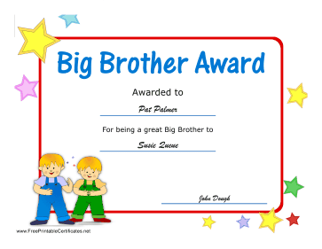 Big Brother Award certificate