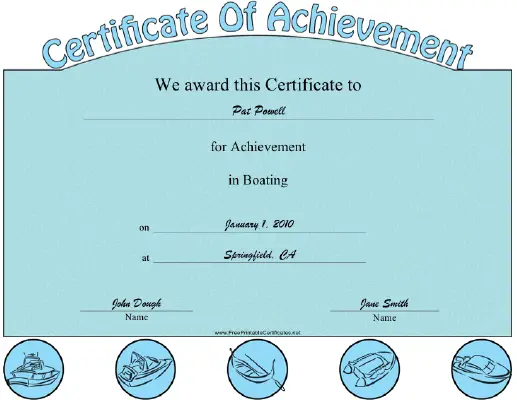 Boating certificate