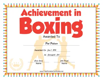 Boxing certificate
