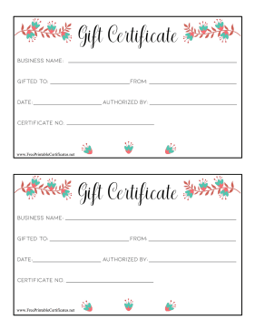 Business Gift certificate