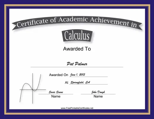 Calculus Academic certificate