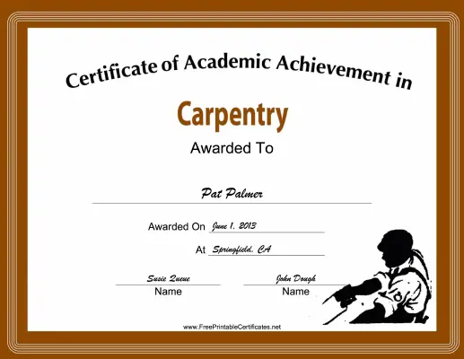 Carpentry Academic certificate