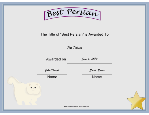Best Persian certificate