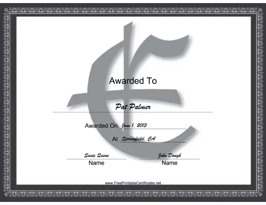 E Monogram certificate