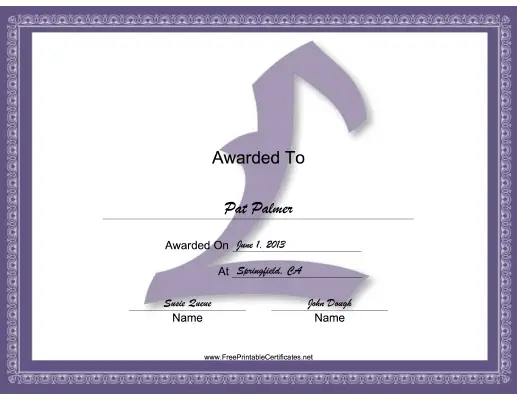 L Monogram certificate