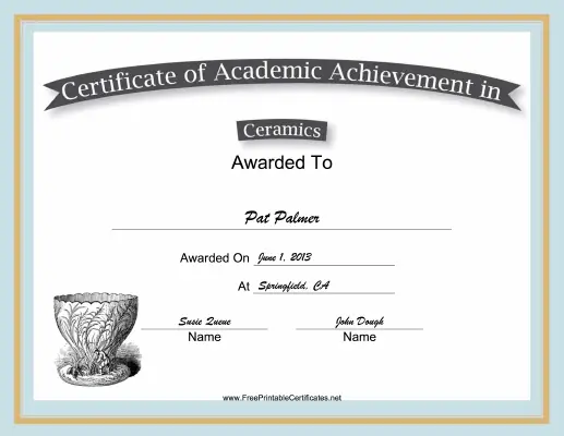Ceramics Academic certificate