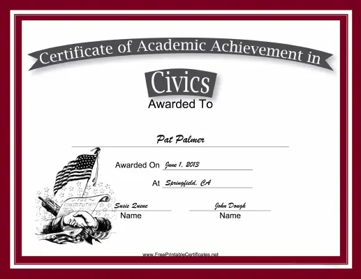 Civics Academic certificate