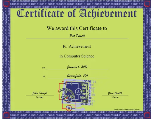 Computer Science certificate