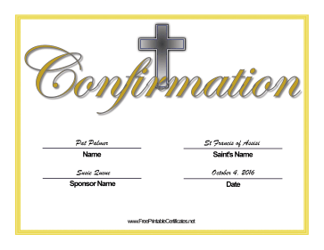 Confirmation Name Change certificate