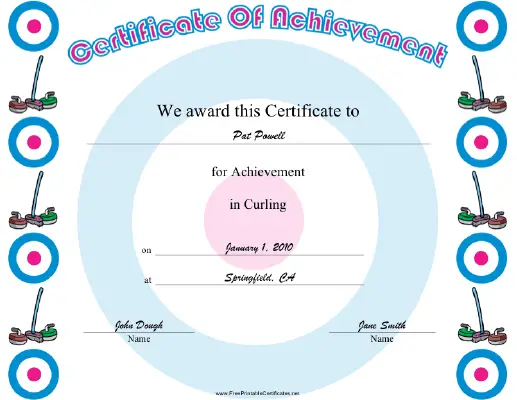 Curling certificate