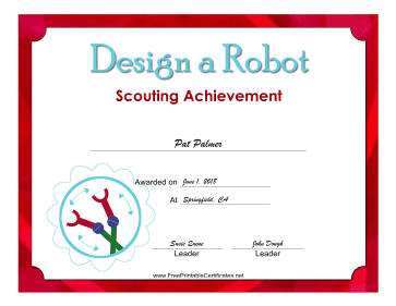 Design Robot Badge certificate
